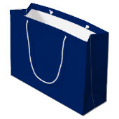 Marineblaue große benutzerdefinierte Tasche QR-Cod Geschenktüte (Rückseite Schrägansicht)