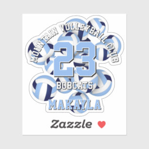 marineblaue hellblaue Volleybälle Cluster w Athlet Aufkleber