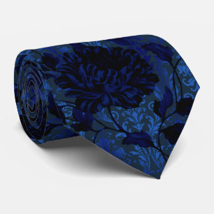 Marineblaue helle florale Damast Aristokrat Hochze Krawatte