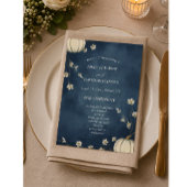 Marineblaue Herbst-Kürbis-Hochzeitsprogramm