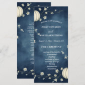 Marineblaue Herbst-Kürbis-Hochzeitsprogramm (Vorne/Hinten)