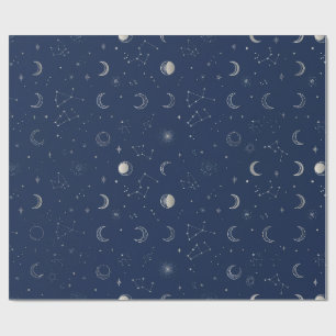 Marineblaue Himmelspapier Geschenkpapier