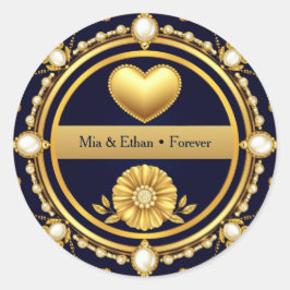 💙 Marineblaue Hochzeit Danke Favor 💙 Quadratischer Aufkleber