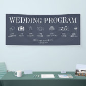 Marineblaue Hochzeitsfeier Programm Banner (Messe)