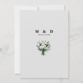 Marineblaue Hochzeitsprogramm mit Blumenmuster Einladung (Rückseite)