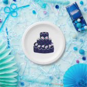 Marineblaue Hochzeitstorte Pappteller (Party)