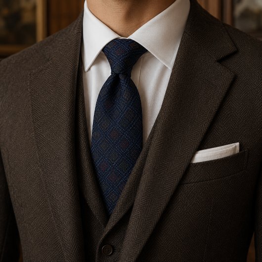 Marineblaue Imperial-Dobby-Jacquard-Krawatte Krawatte