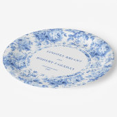 Marineblaue klassische Hochzeitspapierteller Pappteller (Schrägansicht)