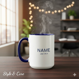 Marineblaue Kombitasse mit individuellem Namensdru Tasse