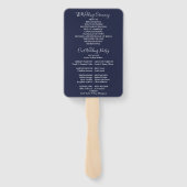 Marineblaue Lichterkette Hochzeitsprogramm Fächer (Rückseite)