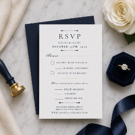 Marineblaue minimalistische luxuriöse Hochzeits-RS RSVP Karte
