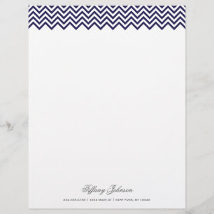 Marineblaue moderne Chevron-Rahmen Briefbogen