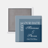 Marineblaue moderne schicke Hochzeit Magnet (Vorderseite/Rückseite)