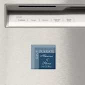 Marineblaue moderne schicke Hochzeit Magnet (In Situ (Geschirrspüler))