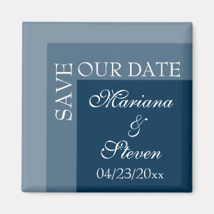 Marineblaue moderne schicke Hochzeit Magnet