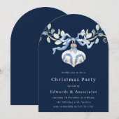 Marineblaue moderne Weihnachtsfeier Einladung (Vorne/Hinten)