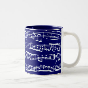 Marineblaue Musiknoten Zweifarbige Tasse
