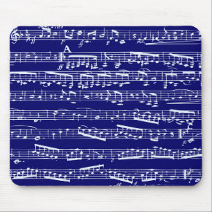 Marineblaue Noten Mousepad