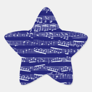 Marineblaue Noten Stern-Aufkleber