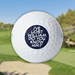 Marineblaue personalisierte lustige Comic- Lost Golfball