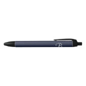Marineblaue personalisierte Name und Monogramm Kugelschreiber (Oberseite)