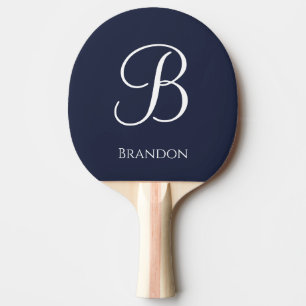 Marineblaue personalisierte Namen und Monogramm Tischtennis Schläger