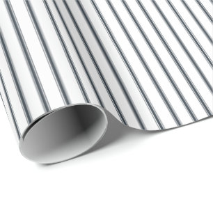 Marineblaue Pinselfarbenen Dünne Ticking-Streifen Geschenkpapier