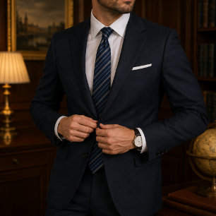 Marineblaue Regiments-Klassiker für Business und H Krawatte