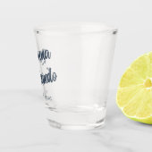 Marineblaue Retro-Kursive Klassische Hochzeit Schnapsglas (Rechts)