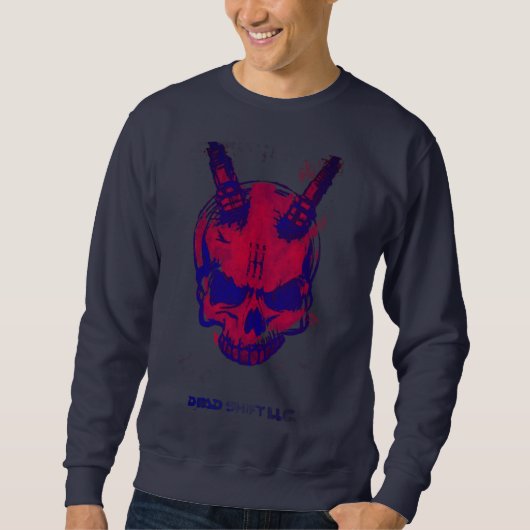 marineblaue & rote Sweatshirt  (Vorderseite)