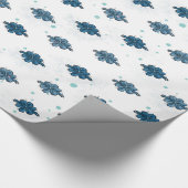 Marineblaue Schleifenmuster-Hochglanz-Geschenkpapi Geschenkpapier (Ecke)