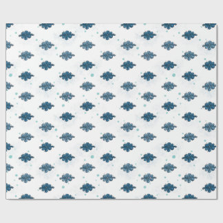 Marineblaue Schleifenmuster-Hochglanz-Geschenkpapi Geschenkpapier