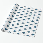 Marineblaue Schleifenmuster-Hochglanz-Geschenkpapi Geschenkpapier (Ungerollt)