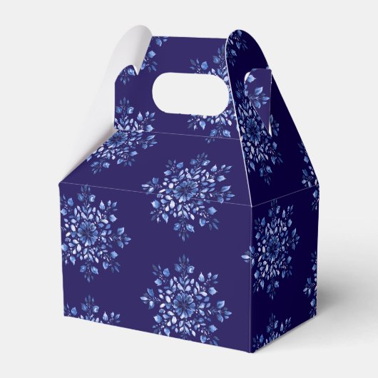 Marineblaue Schneeflocken-Geschenkboxen Geschenkschachtel (Vorderseite)