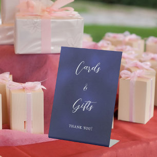 Marineblaue Schriftkarten Geschenke Schild