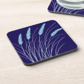 marineblaue Set Unterlage mit Strandgras Getränkeuntersetzer (Linke Seite)