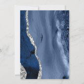 Marineblaue Silber-Achat-Hochzeits-Dankeskarten Dankeskarte (Rückseite)
