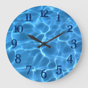 Marineblaue Spritznummern Aqua-Schwimmbad Große Wanduhr