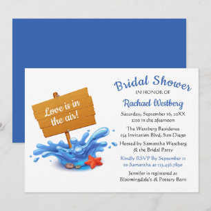 Marineblaue Strand-Ozean-Hochzeitswellen Einladung