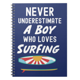 Marineblaue Surfer-Geschenke für Kinder Jungen Sur Notizblock