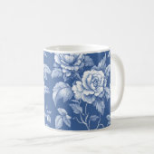 Marineblaue Toile Kaffeetasse (VorderseiteRechts)