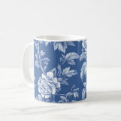 Marineblaue Toile Kaffeetasse (Vorderseite Links)