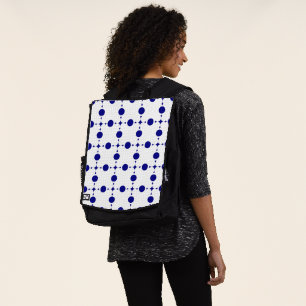 Marineblaue Tupfen, Tupfenmuster, Punkte Rucksack