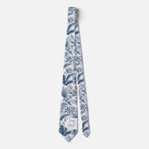 Marineblaue und blaue Palme Botanischer Torbogen H