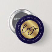 Marineblaue und goldene Logo-Unternehmenswerbung Button (Vorne & Hinten)