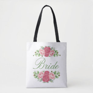 Marineblaue und rosafarbene florale Tasche