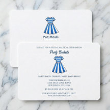 Marineblaue und weiße Matrosenkleid-Party-QR-Code