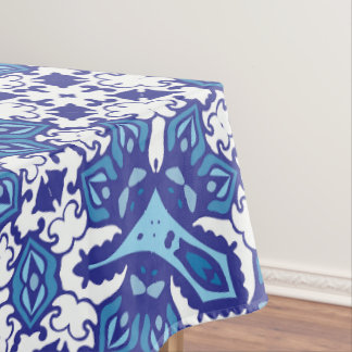 Marineblaue und weiße Tischdecke Wohnkultur