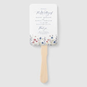 Marineblaue Wildblumen-Rustikal-Hochzeitsprogramme Fächer (Vorderseite)