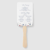 Marineblaue Wildblumen-Rustikal-Hochzeitsprogramme Fächer (Rückseite)
